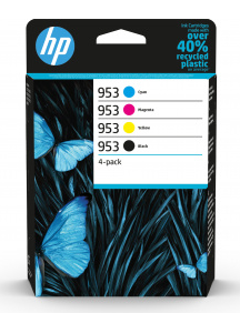 953 HP ORIGINALE PACK 4 COULEURS - RENDEMENT JUSQU'A 630 PAGES (NOIRE : 900 PAGES)