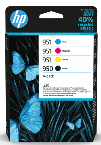 950 951 HP ORIGINALE PACK 4 COULEURS - RENDEMENT JUSQU'A 700 PAGES (NOIRE : 1000 PAGES)