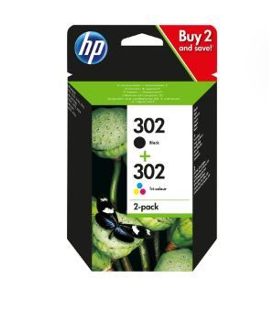 302 HP PACK - CARTOUCHE NOIRE ET COULEUR ORIGINAL,