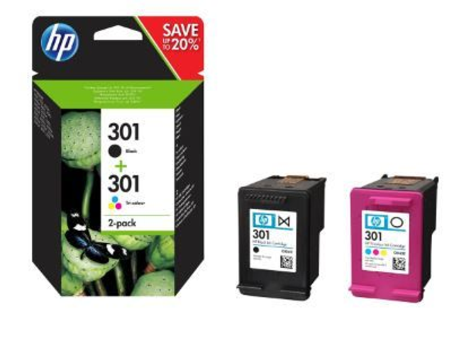 301 HP ORIGINALE - PACK DE 2 CARTOUCHES  (NOIRE ET COULEUR)