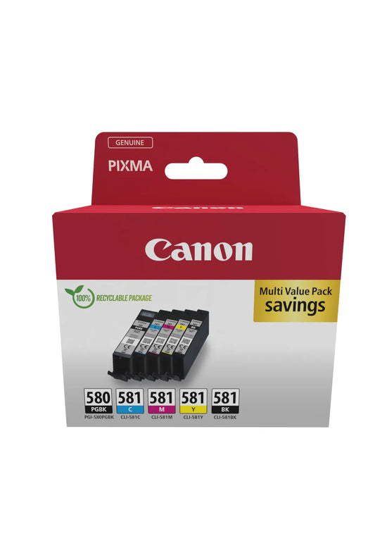 580 581  CANON ORIGINALE PACK NOIRE ET COULEUR 5,6 ml